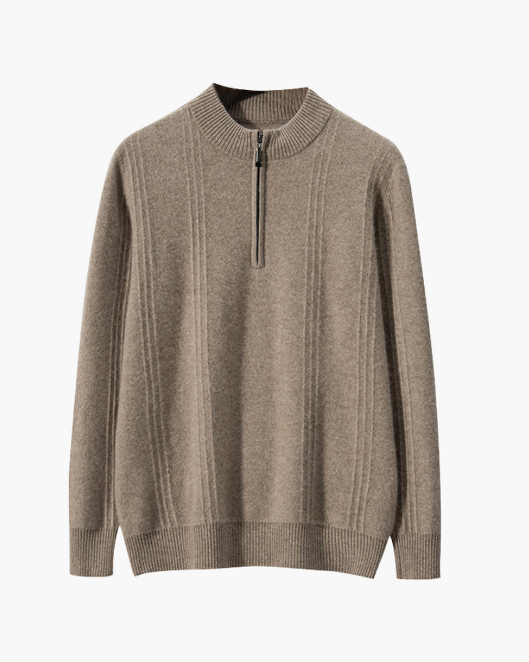 100% Cashmere Woven Half Zip