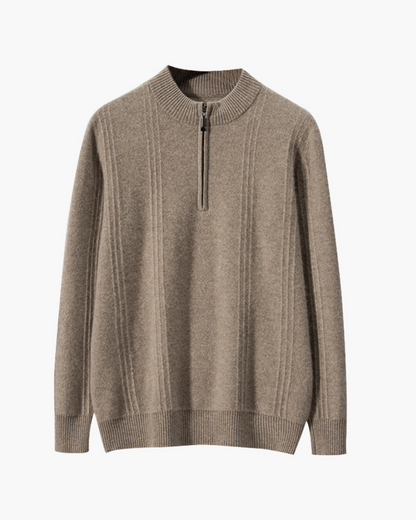 100% Cashmere Woven Half Zip