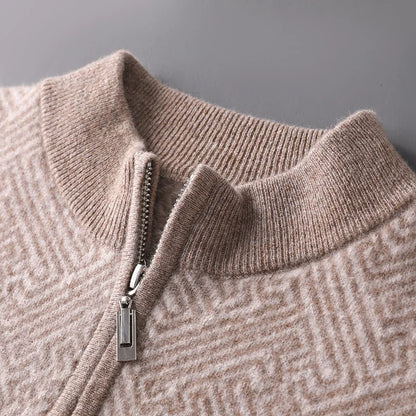 100% Cashmere Woven Half Zip